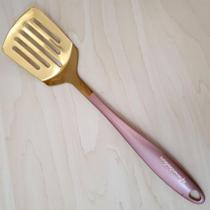Espátula Vazada em Aço Inox Rosa Dourada 26 cm - WE MAKE Espátula Vazada em Aço Inox Rosa Dourada 26 cm - WE MAKE