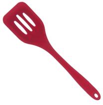 Espátula Vazada Em Silicone Vermelha Para Ovos Omelete Panquecas