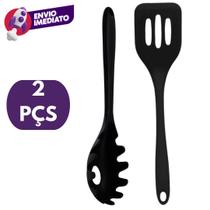 Espátula Vazada Silicone Hamburguer Fritura Grelha E Pegador Massa Dentado Formato Concha Silicone