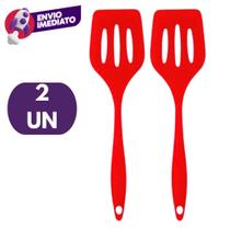 Espátula Vazada Silicone Maciço Para Frituras Lanches Cozinha Restaurante Chapeira