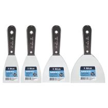 Espátulas Aço Cromado Para Massa Corrida E Gesso Kit Com 4 Peças