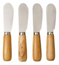 Espátulas Inox Cabo De Madeira Patê Manteiga Geleia (4 Pc) Espátulas Inox Cabo De Madeira Patê Manteiga Geleia (4 Pc)