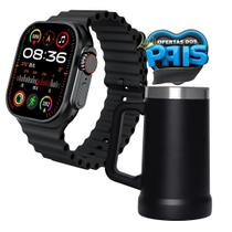 Especial Pais Smartwatch Série 9 Ultra Caneca Térmica inox 2 Pulseiras seu Pai vai amar