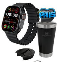 Especial Pais Smartwatch Série 9 Ultra + Caneca Térmica inox + 2 Pulseiras + seu Pai vai amar!