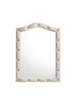 Espejo Acme Reggie Beige con Tela y Madera MDF de Tablero de Partículas