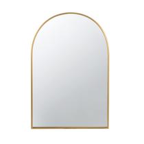 Espejo Benjara Cod Montado en Pared, 91 cm de Ancho, Diseño Arqueado, Dorado