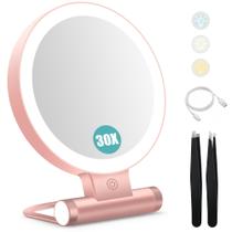 Espejo de aumento B Beauty Planet 30X con luz, color oro rosa