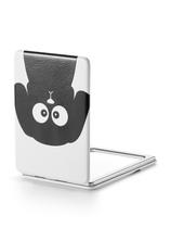 Espejo de aumento OMIRO 1X/3X con cuero PU 6x9 cm (Perro negro)