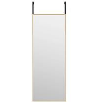 Espejo de Puerta vidaXL Vidrio Dorado/Aluminio 30x80 cm con Ganchos Espejo de Puerta vidaXL Vidrio Dorado/Aluminio 30x80 cm con Ganchos