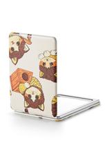 Espejo OMIRO 1X-3X Aumento Diseño Gato en Piel Sintética 6x9 cm