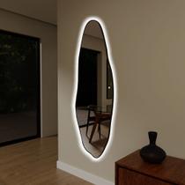 Espelheira 210x75 e05 couro preto led branco bivolt touch Espelheira 210x75 e05 couro preto led branco bivolt touch