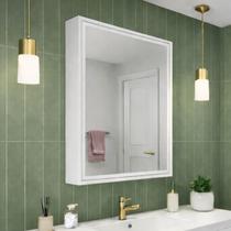 Espelheira 55x65 Branca Abertura Toque Click Enviado Montado