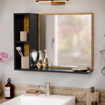 Espelheira armarinho para banheiro com nichos e espelho Bali - Várias Cores