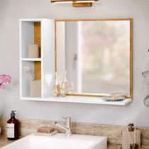 Espelheira armarinho para banheiro com nichos e espelho Bali - Várias Cores - Comprou Chegou