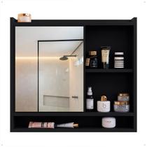 Espelheira Armário Banheiro Suspenso com Espelho 1 Porta Prateleira Organizadora Lavabo Luxo Espelheira Armário Banheiro Suspenso com Espelho 1 Porta Prateleira Organizadora Lavabo Luxo