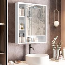 Espelheira Armário Suspenso Olimpia para banheiro com 1 porta - Branco Espelheira Armário Suspenso Olimpia para banheiro com 1 porta - Branco