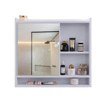 Espelheira Armário Suspenso Para Banheiro Com Porta Espelho E Nicho Aqua - Casa Uau