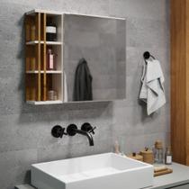 Espelheira Banheiro com 1 Porta prateleiras e nicho NIX - Várias Cores