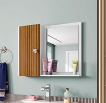 Espelheira Banheiro com Preteleira e Porta Genova