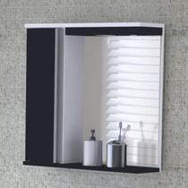 Espelheira com LED 1 Porta 70,5x67,5x14,5cm Preto Espelheira com LED 1 Porta 70,5x67,5x14,5cm Preto