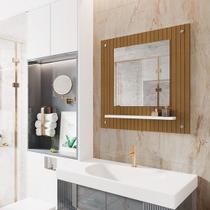 Espelheira Decoração Banheiro Clim Branco Ripado - JM Casa dos Móveis