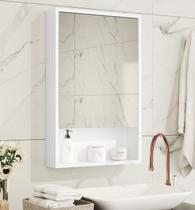Espelheira Gaia Armário Aéreo Para Banheiro - Branco - Emes Móveis