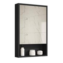 Espelheira Gaia Armário Aéreo Para Banheiro - Preto - Emes Moveis Espelheira Gaia Armário Aéreo Para Banheiro - Preto - Emes Moveis