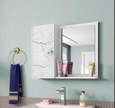 Espelheira Gênova Bechara 2075820 Banheiro Branco/Carrara - Moveis Bechara
