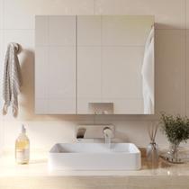 Espelheira Klein Suspensa Com 2 Portas Espelhadas E 4 Nichos - JM3