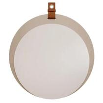 Espelheira MGM Lua 100% MDF Com Alça de material sintético Parede Banheiro Hall Escritório Cor Cappuccino