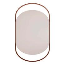 Espelheira MGM Lumini Oval Acabamento Metálico Parede Banheiro Hall Escritório Cor Cobre Fosco