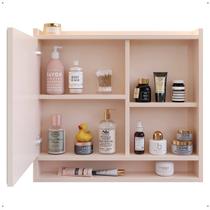 Espelheira Moderna em MDF Branco para Banheiro Feminino