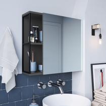 Espelheira Multiuso para Banheiro 60cm P1015 Preto Grafite