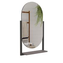 Espelheira Oval Para Banheiro 100% Mdf Estrutura Metalon Ori Titanio - MGM