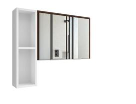 Espelheira P Banheiro Ibiza C/Nicho Nogal Branco 2076350 Bechara - Móveis Bechara