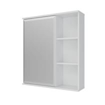 Espelheira para Banheiro 1 Porta 3 Prateleiras Treviso MGM Móveis Branco Espelheira para Banheiro 1 Porta 3 Prateleiras Treviso MGM Móveis Branco