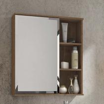 Espelheira para Banheiro 1 Porta MDF 56cm Treviso MGM Móveis Espelheira para Banheiro 1 Porta MDF 56cm Treviso MGM Móveis