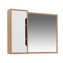 Espelheira para Banheiro 1 Porta Tecno Mobili BN3645 Marrom Branco