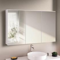 Espelheira para Banheiro 120cm 3 Portas Cancún Branco Espelheira para Banheiro 120cm 3 Portas Cancún Branco