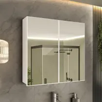 Espelheira para Banheiro 2 Portas 1 Prateleira Cairo