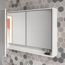 Espelheira para Banheiro 2 Portas 100% MDF 80cm Petrópolis Branco