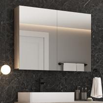 Espelheira para Banheiro 2 Portas 3 Prateleiras