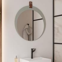 Espelheira Para Banheiro Alça e Couro Lua Espresso Móveis