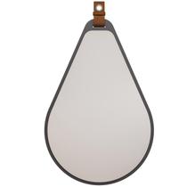 Espelheira Para Banheiro Alça em Couro Gota Titanium - MGM Espelheira Para Banheiro Alça em Couro Gota Titanium - MGM