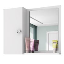 Espelheira Para Banheiro Com Armário 1 Porta Gênova Branco - Bechara