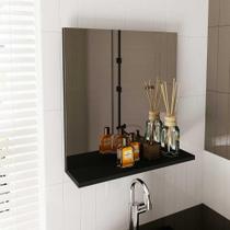 Espelheira Para Banheiro Com Espelho e Prateleira 46,5 cm