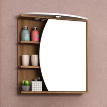 Espelheira para Banheiro com LED 1 Porta 3 Prateleiras Duna