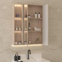Espelheira para Banheiro com Led Madeirado 80cm Madeirado - Bongut
