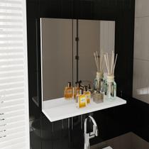 Espelheira para Banheiro com prateleira 45x46,5cm Branco