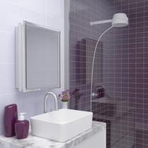 Espelheira para Banheiro Sobrepor e Embutir 1 Porta 36x10x45cm Alumínio Branco - Astra